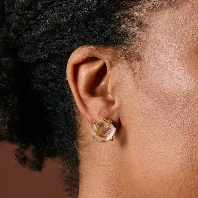 Earrings - Chaya Clear Quartz Studs