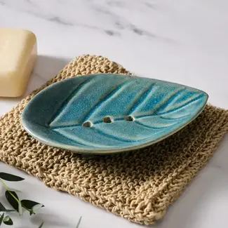 India Soap Dish - Geela Ceramic Leaf