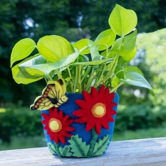 Nepal Felt Pot - Butterfly & Cosmos