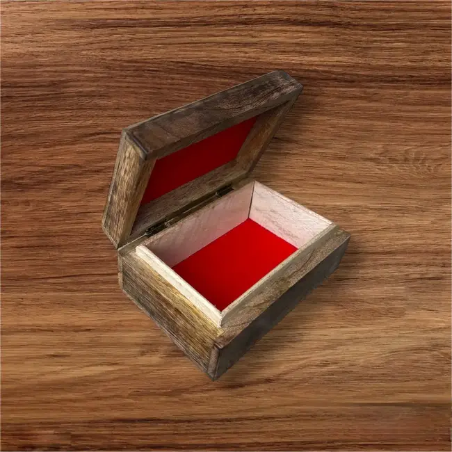 Keepsake Box - Velvet Lined Wood Om Symbol