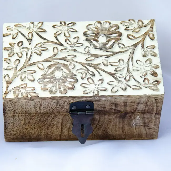Keepsake Box - White Washed Floral