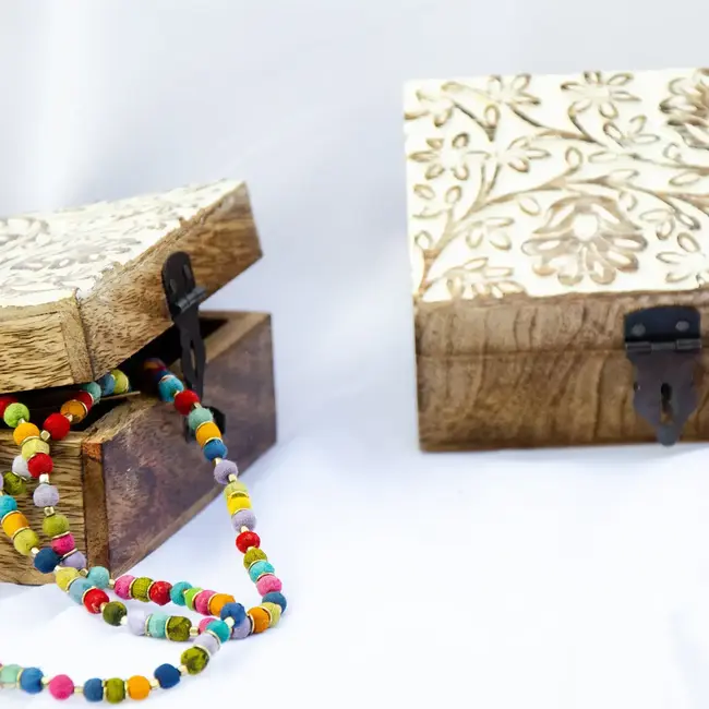Keepsake Box - White Washed Floral