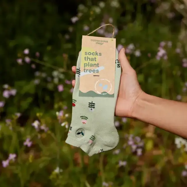 Conscious Step Ankle Socks That Plant Trees - Green Tulips