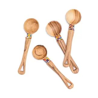 Kenya Tea Spoon - Olive Wood w/ Beads