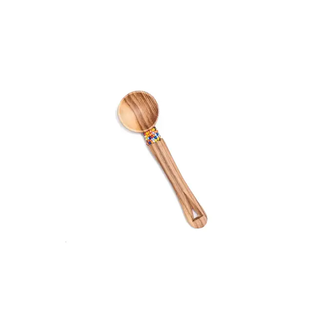 Tea Spoon - Olive Wood w/ Beads