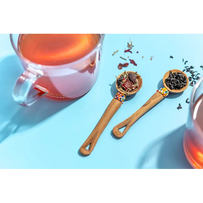 Tea Spoon - Olive Wood w/ Beads