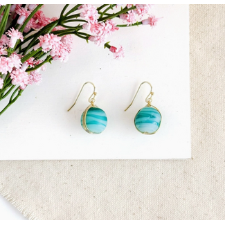 India Earrings - Marbled Glass Drop