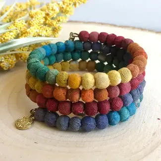 India Bracelet - Kantha Rainbow Spiral