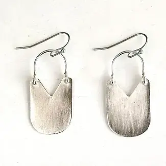 India Earrings - Hinged Padlock Silver