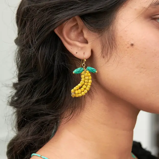 Earrings - Kantha Banana