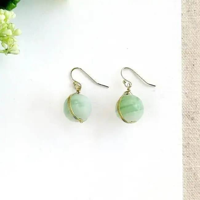 Earrings - Marbled Glass Drop