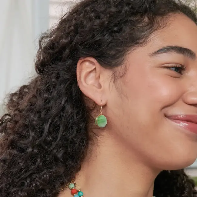 Earrings - Marbled Glass Drop