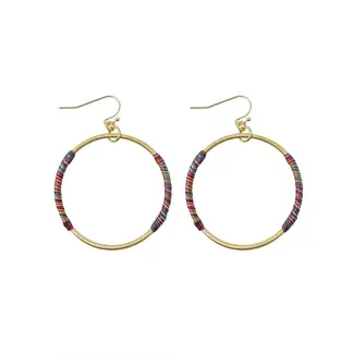 India Earrings - Raja Rainbow Side Wrap Hoops