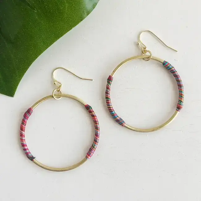 Earrings - Raja Rainbow Side Wrap Hoops