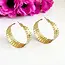 Earrings - Rippled Leaf Hoops