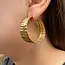 Earrings - Rippled Leaf Hoops