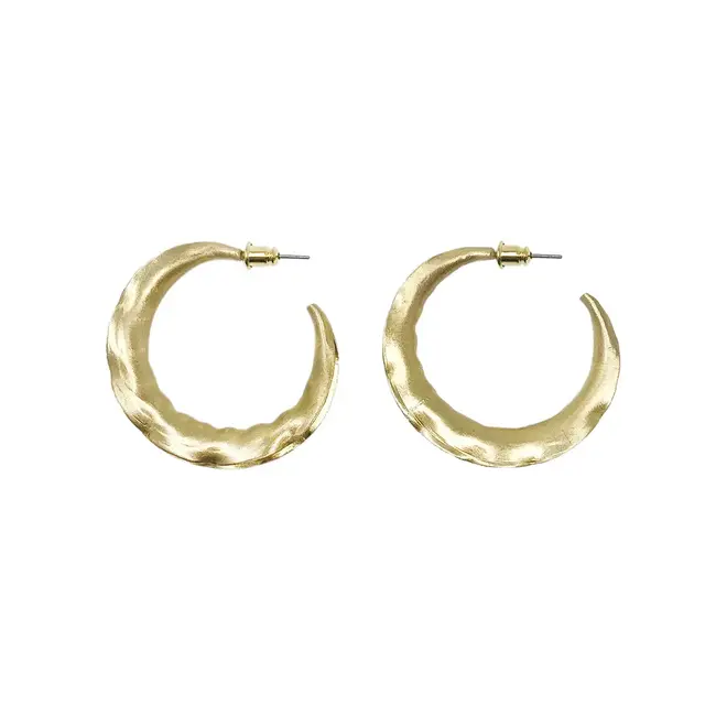 Earrings - Wavy Gold Hoops