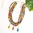 Necklace - Multistrand Kantha Dripping Charm