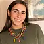 Necklace - Multistrand Kantha Dripping Charm