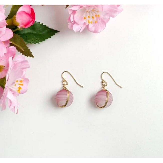 Earrings - Marbled Glass Drop