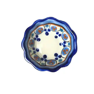 Guatemala Pinch Bowl - Ceramic Floral Blue