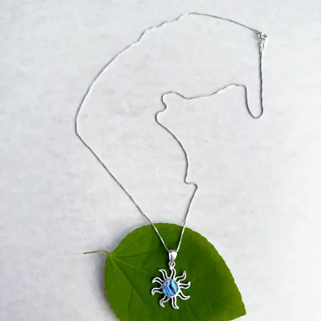 Necklace - Abalone Sun Rays Sterling Silver