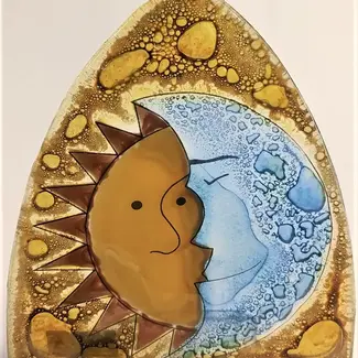 Ecuador Night Light - Fused Glass Sun & Moon