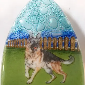 Ecuador Night Light - Fused Glass German Shepard Dog