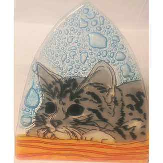 Ecuador Night Light - Fused Glass Cute Cat