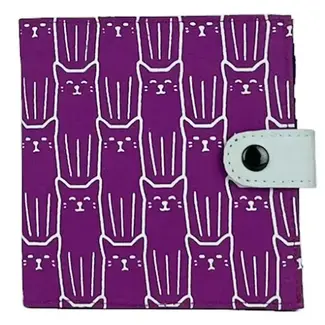 Cambodia Square Canvas Wallet - Cat Purple