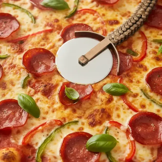 Pizza Cutter - Upcycled Bike Chain