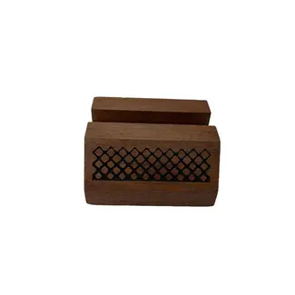 India Phone Stand - Wood Diamond Pattern