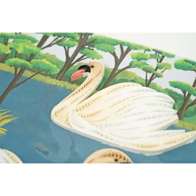Quilling Card - Two Swans