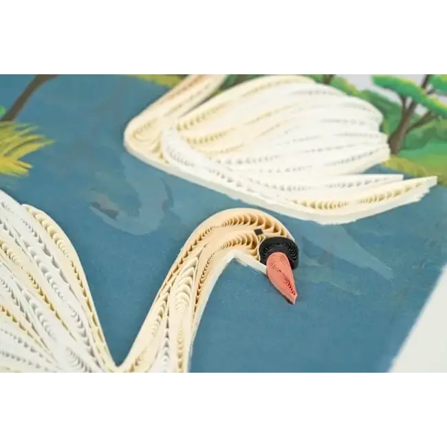 Quilling Card - Two Swans
