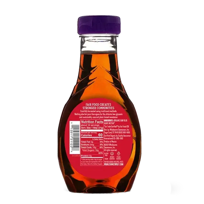 Wholesome Organics Raw Blue Agave Syrup 480ml