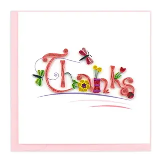 Vietnam Quilling Card - Thanks with Flowers