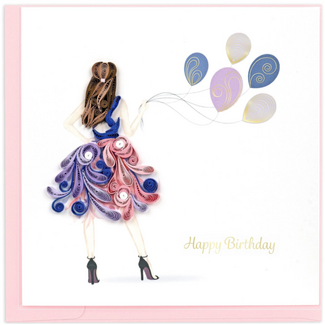 Vietnam Quilling Card - Fashion Birthday Girl
