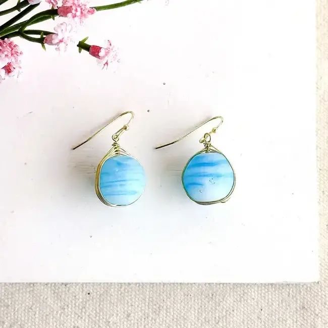 Earrings - Marbled Glass Drop