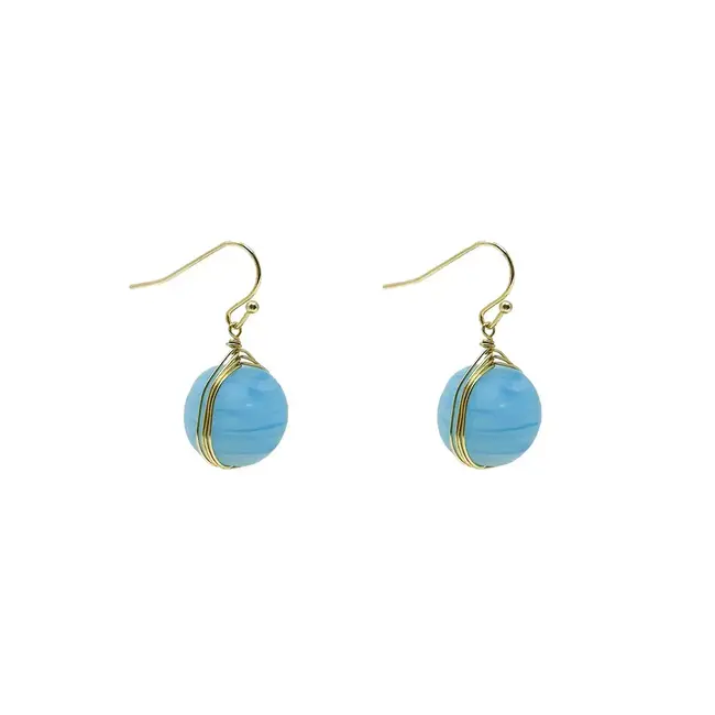 Earrings - Marbled Glass Drop