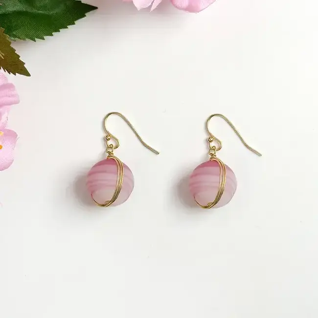 Earrings - Marbled Glass Drop