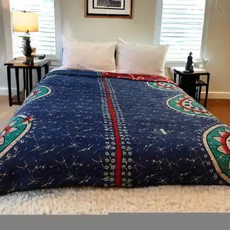 Bangladesh Upcycled Sari Kantha Blanket