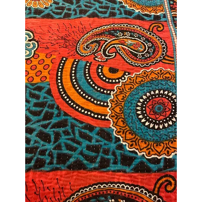 Upcycled Sari Kantha Blanket