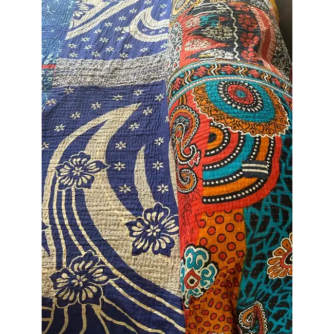 Upcycled Sari Kantha Blanket
