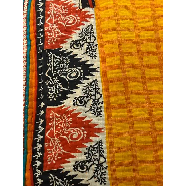 Upcycled Sari Kantha Blanket