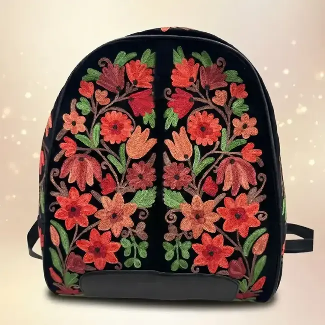 Backpack - Hand Embroidered Vegan Leather