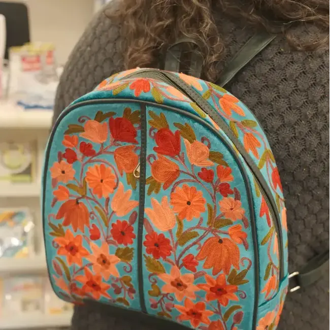 Backpack - Hand Embroidered Vegan Leather