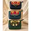 Bag - Embroidered Velvet & Vegan Leather w/ Clasp