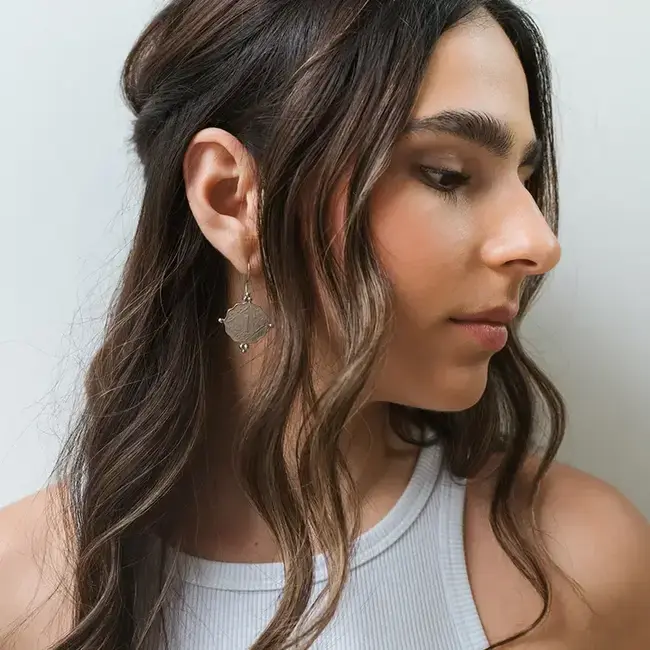 Earrings - Sikka Silver Coin Drop