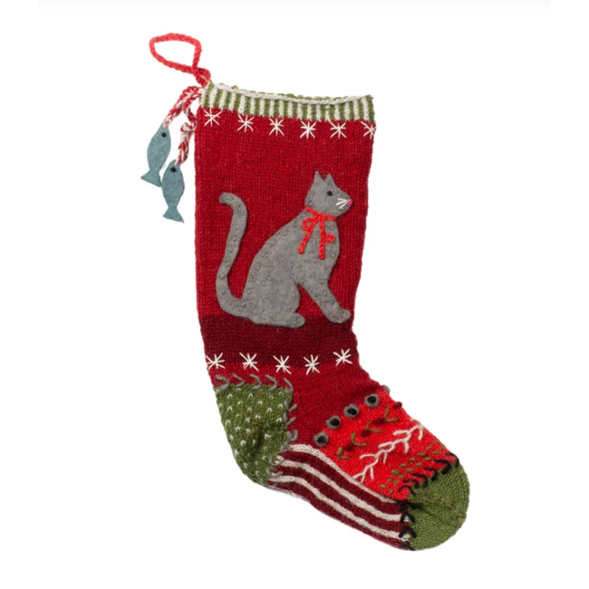 Christmas Stocking - Knit Wool