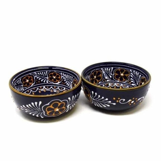 Bowl - Encantada Half Moon, Blue Flowers